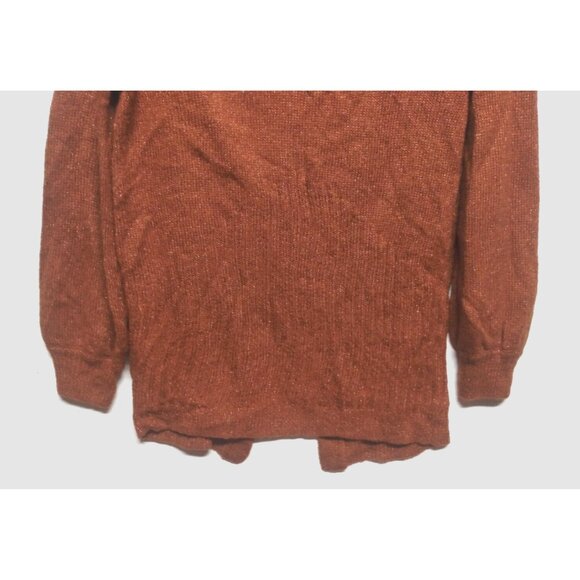 VTG Mudd Cardigan Sweater Open Front Rust color Sz L womens back embroidery cozy - Picture 6 of 9